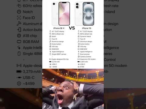 iPhone SE 4 vs iPhone 16 – Shocking Differences! 🤯📱 #iphonese4 #iphone16
