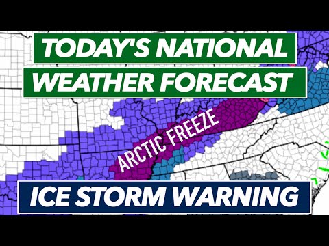 UPDATE Arctic Blast of Cold Air Promotes Ice and Snowstorm - Today&#039;s National Weather Forecast Live