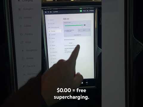 How to confirm a Tesla has free supercharging? #shorts #tesla #supercharger