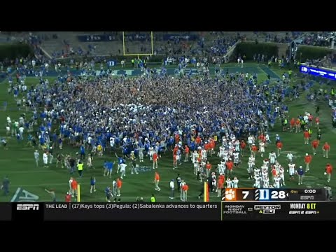 Duke UPSETS #9 Clemson and fans storm the field