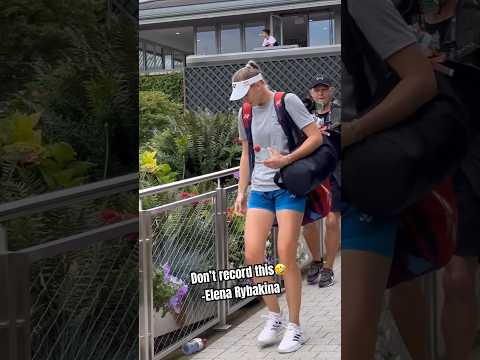 Elena Rybakina accidentally dropped the bottle and said “don’t record this” 😃 #wimbledon #rybakina