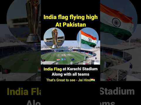 Indian flag flying high at Pakistan, indian flag at Karachi Stadium Along with all team