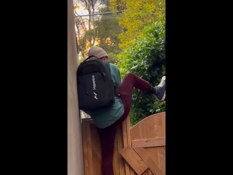 Terrifying moment woman confronts intruder in home