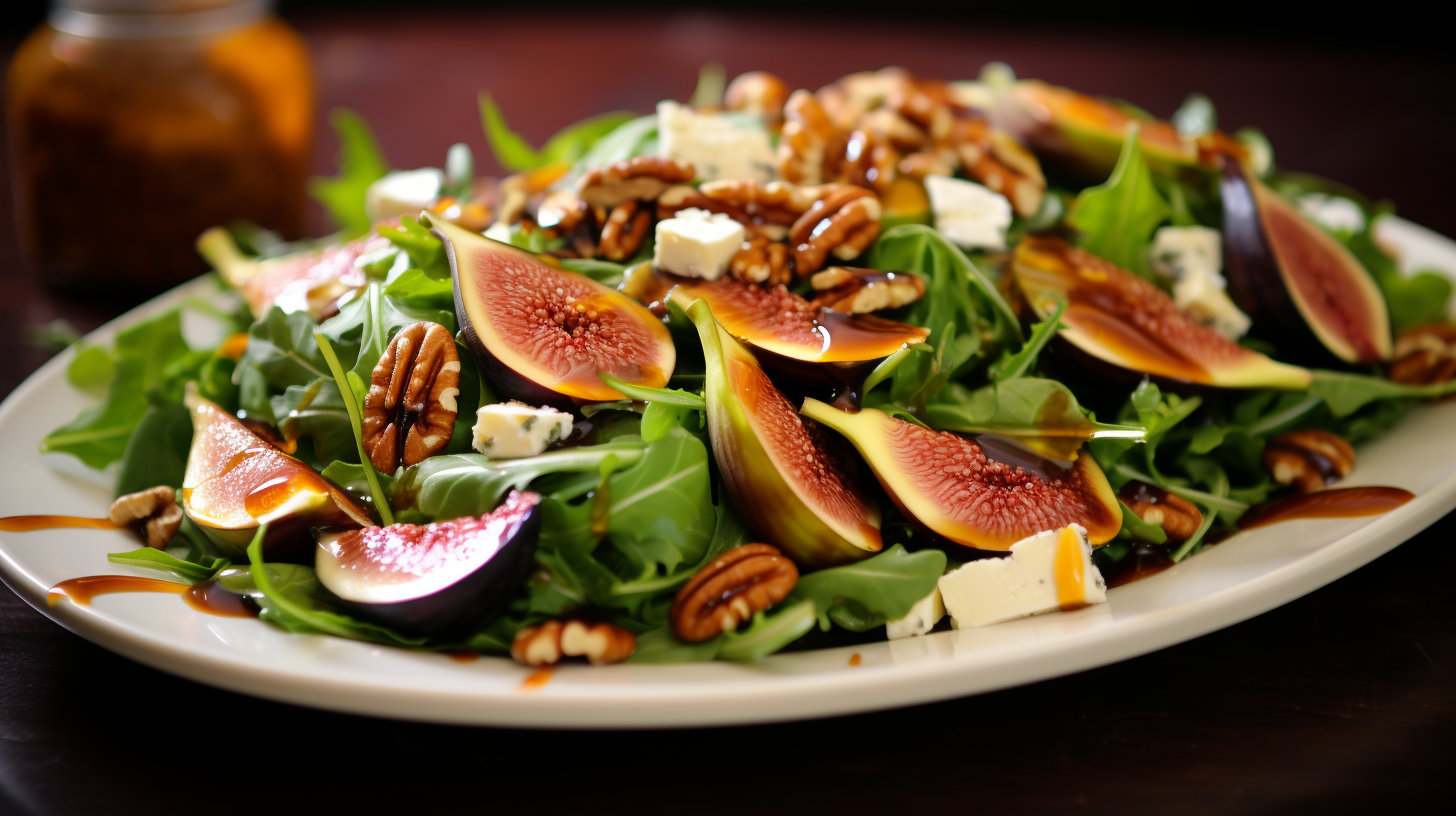 Herfst Rucola Huis Salade met Vijgen Vinaigrette Herfst Rucola Huis Salade met Vijgen Vinaigrette